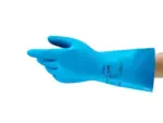 Ansell AlphaTec 37-501 Nitril (Blau) Chemikalien- und Lebensmittelhandschuh, ungeflockt – 12er Pack (Paar)