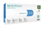 100er Spenderbox des blauen Ansell MICRO-TOUCH NITRA-TEX E.P. Nitril-Untersuchungshandschuhs