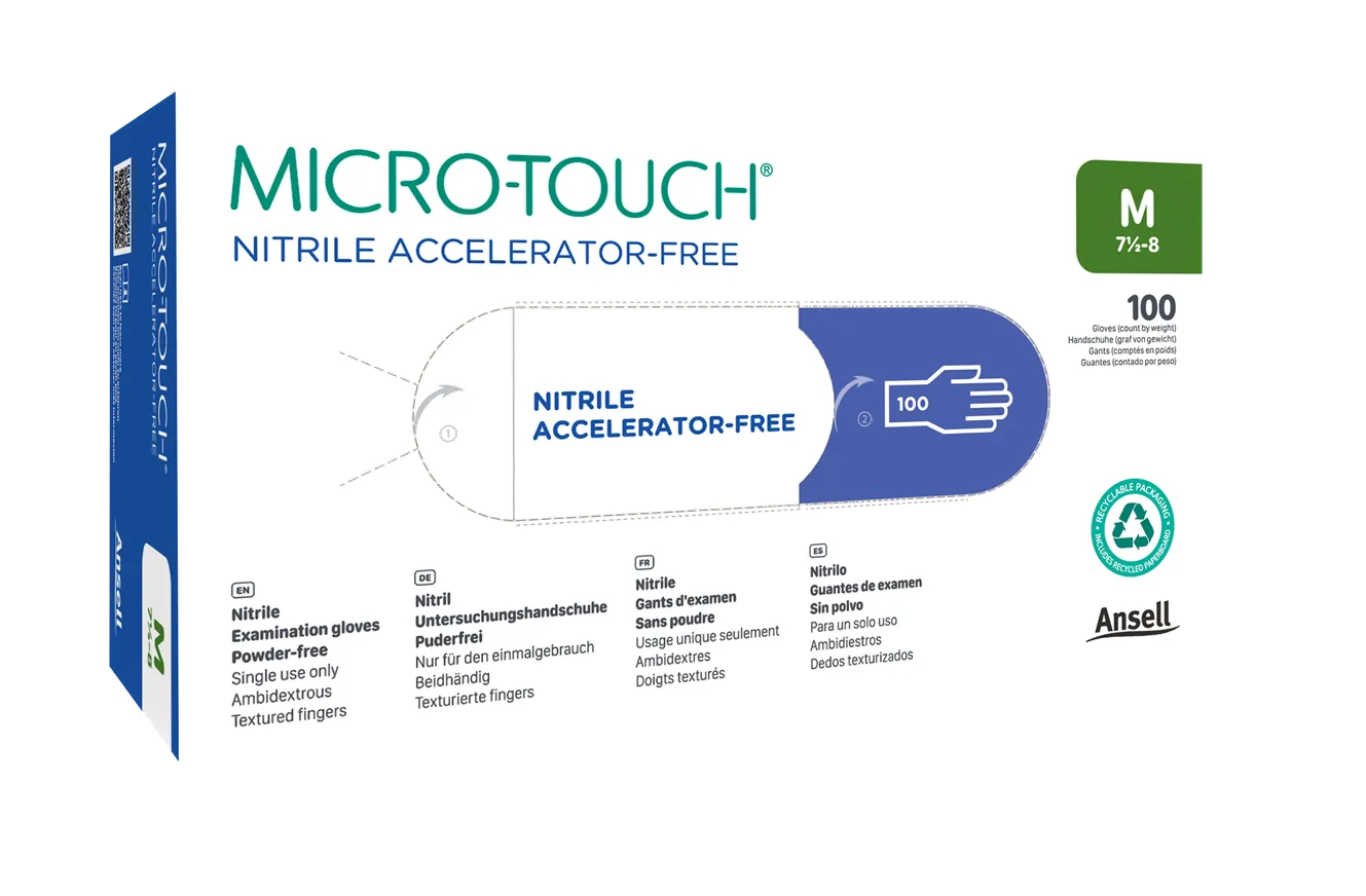 Ansell MICRO-TOUCH Nitrile Accelerator-Free Verpackung Ansell MICRO-TOUCH Nitrile Accelerator-Free 100er Box