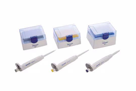 Eppendorf Reference 2 3er-Set mit Boxen Vollständiges Eppendorf Reference 2 3er-Set mechanische Einkanalpipetten mit passenden Pipettenspitzen-Boxen für das Labor.