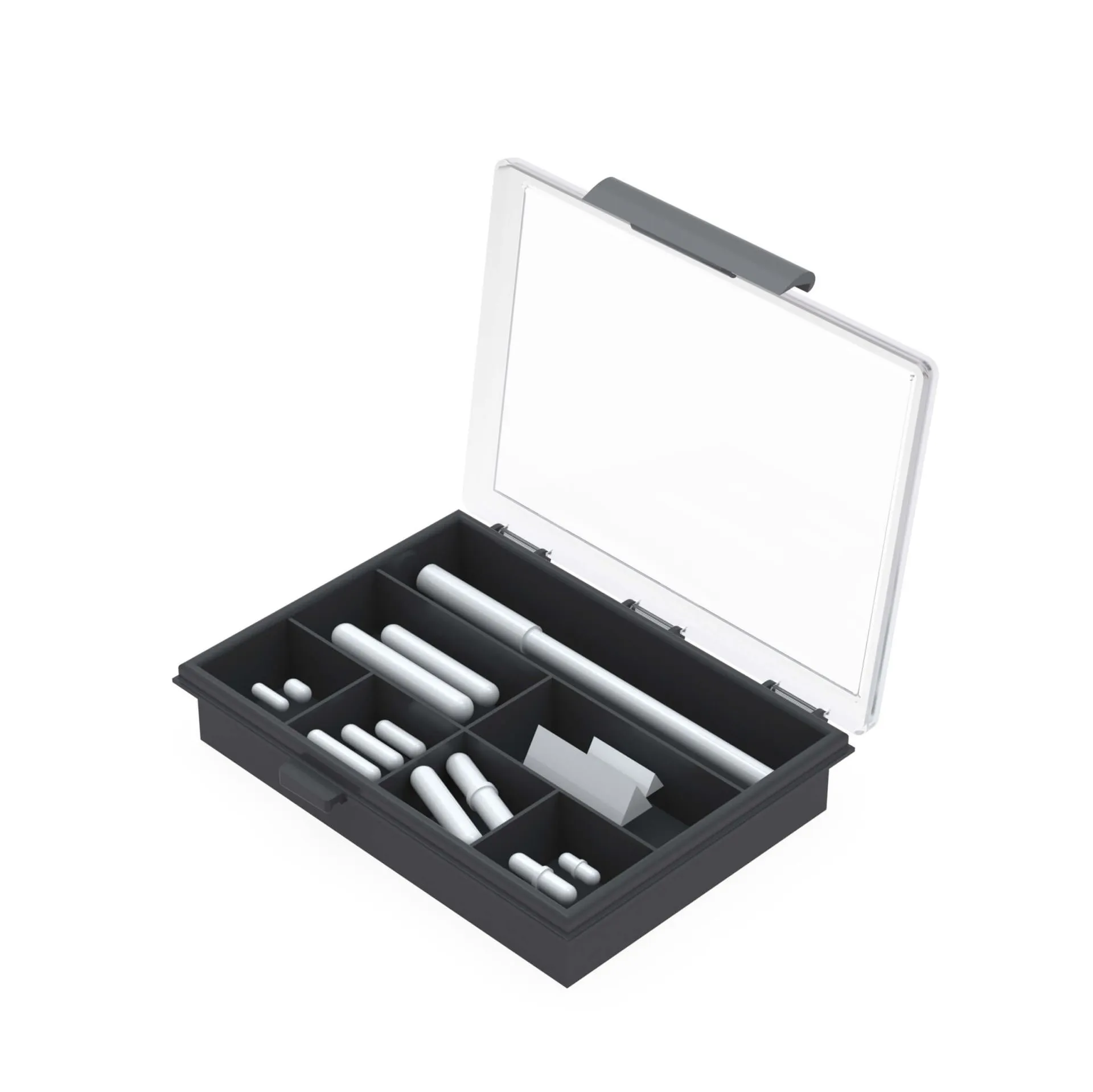 BOLA Magnetrührstäbe Set in Aufbewahrungsbox Sortiment verschiedener BOLA PTFE-Magnetrührstäbe in einer praktischen Aufbewahrungsbox für das Labor.