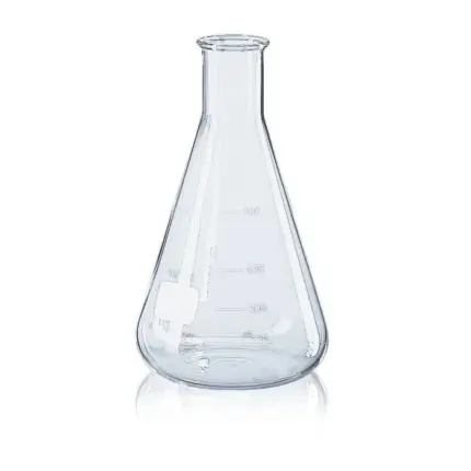 BRAND Erlenmeyerkolben mit Enghals, Bördelrand und Graduierung aus hitzebeständigem Borosilikatglas 3.3 für Labor.