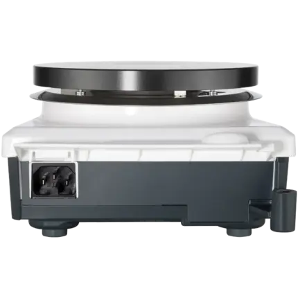Rückansicht des Heidolph Hei-PLATE Mix 20 l Magnetrührers ohne Heizfunktion mit Netzanschluss für den Laboreinsatz.