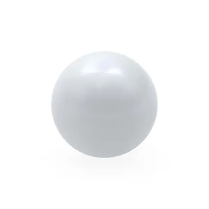 Kugelförmiger weißer BOLA Kugel-Magnetrührstab mit PTFE-Ummantelung und Alnico-5-Kern für den Laborbedarf.