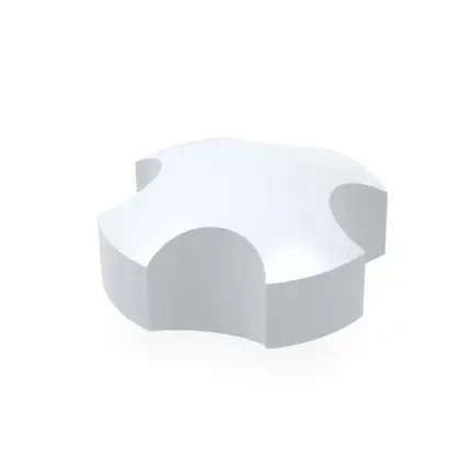 Weißer BOLA Stern-Magnetrührstab mit PTFE-Ummantelung und Alnico-5-Kern für optimales Rühren im Labor.