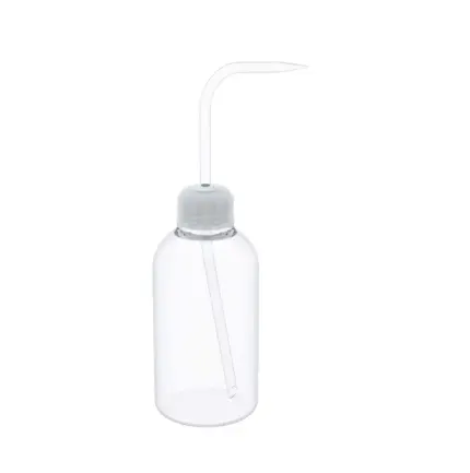 Transparente BOLA PFA Spritzflasche mit Graduierung und Schraubverschluss, FDA-konform von -200 °C bis +250 °C.