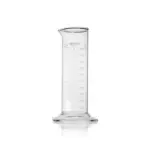 Einzelner DURAN SUPER DUTY Messzylinder niedrige Form Klasse B (1000 ml) aus robustem Borosilikatglas 3.3 mit Sechskantfuß, Ausguss und Graduierung für den Laboralltag.