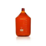 10000 ml DURAN PURE Laborflasche aus bernsteinfarbenem Borosilikatglas mit DIN-Gewinde, Schutzabdeckung und Skala für den Laborbedarf.