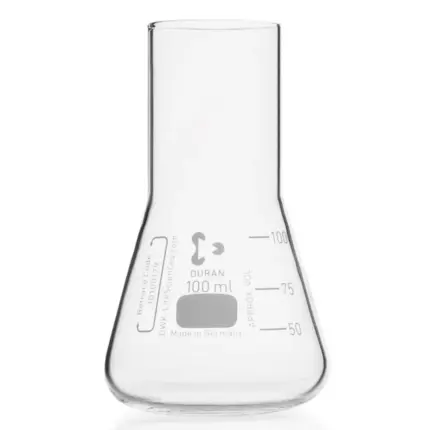 DURAN Kulturflasche in Erlenmeyerform aus Borosilikatglas 3.3 mit geradem Hals 100 ml