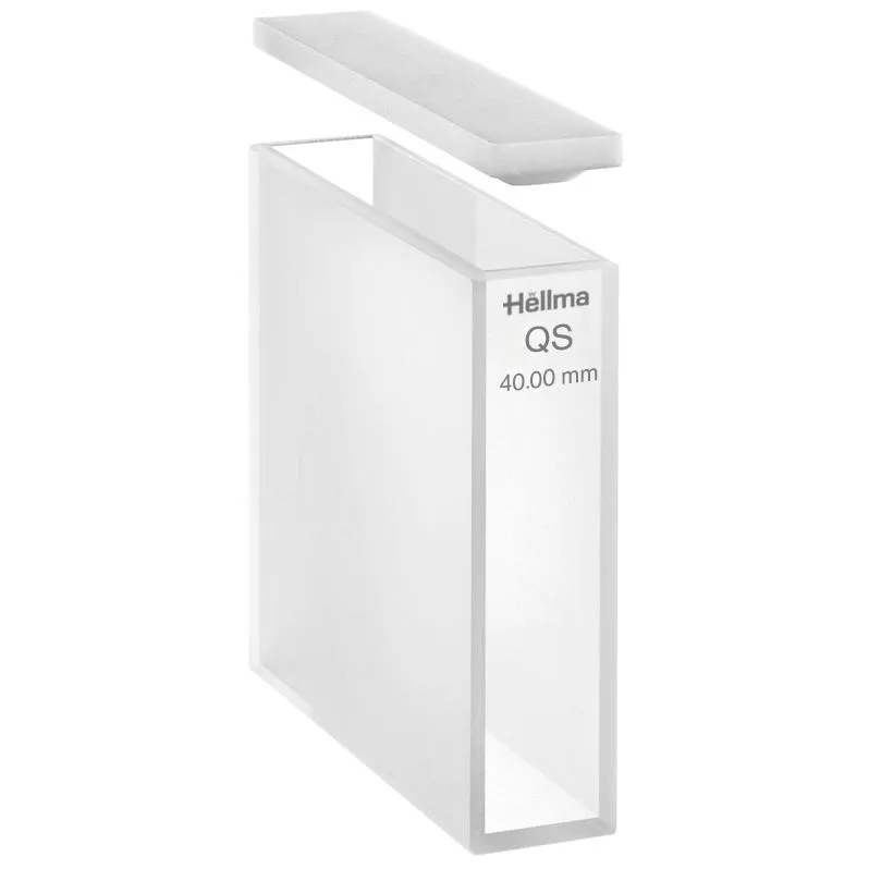14000 µl Hellma Makro-Küvette Quarzglas 40 mm 14000 µl Hellma Makro-Küvette aus Quarzglas (UV/VIS) mit 40 mm Schichtdicke und PTFE-Falzdeckel für die Spektroskopie.