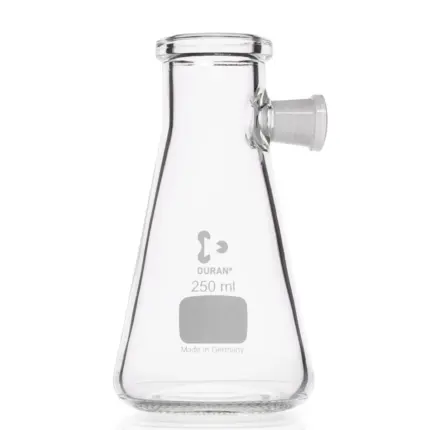 DURAN Saugflasche 250 ml Erlenmeyer-Form mit Schliff-Ansatzstutzen aus Borosilikatglas 3.3