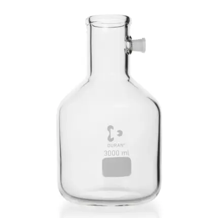 DURAN Saugflasche mit Schliff-Ansatzstutzen und 3000 ml Fassungsvermögen aus Borosilikatglas.