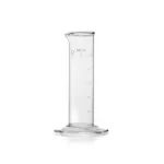 Einzelner DURAN SUPER DUTY Messzylinder niedrige Form Klasse B (500 ml) aus robustem Borosilikatglas 3.3 mit Sechskantfuß, Ausguss und Graduierung für den Laboralltag.