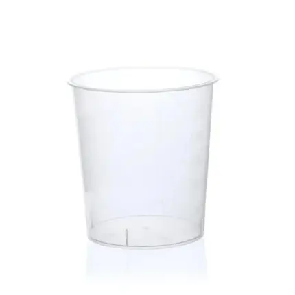 Einzelner BRAND Urinbecher 125 ml aus Polypropylen (PP) ohne Deckel mit Skalierung in CE-IVD Qualität für das Labor.