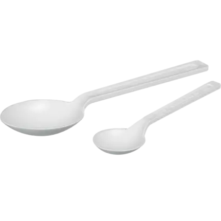 Freigestellte, sterile Bürkle Probenlöffel SteriPlast aus Polystyrol in verschiedenen Größen für keimfreie Probenahmen im Labor.
