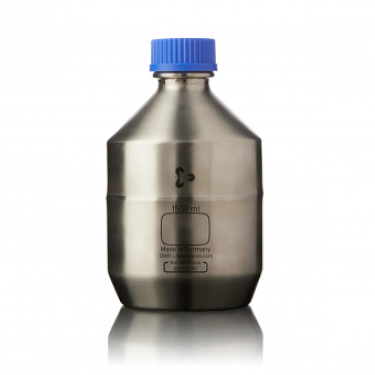 DURAN GL 45 Edelstahl-Laborflasche – 1500 ml DURAN GL 45 Edelstahl-Laborflasche 1500 ml mit blauer Schraubkappe
