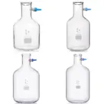 DURAN Saugflaschen in Flaschenform mit KECK Oliven-Set in den Größen 3000 ml, 5000 ml, 10 L und 15 L aus Borosilikatglas 3.3