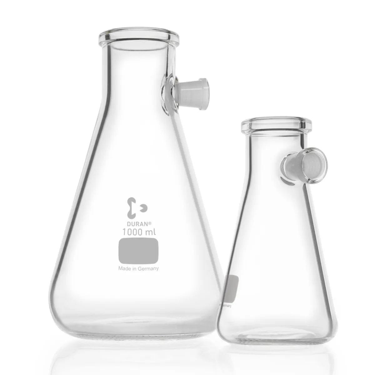 DURAN Saugflasche mit Schliff-Ansatzstutzen – Erlenmeyer-Form DURAN Saugflaschen Erlenmeyer-Form mit Schliff-Ansatzstutzen aus Borosilikatglas 3.3