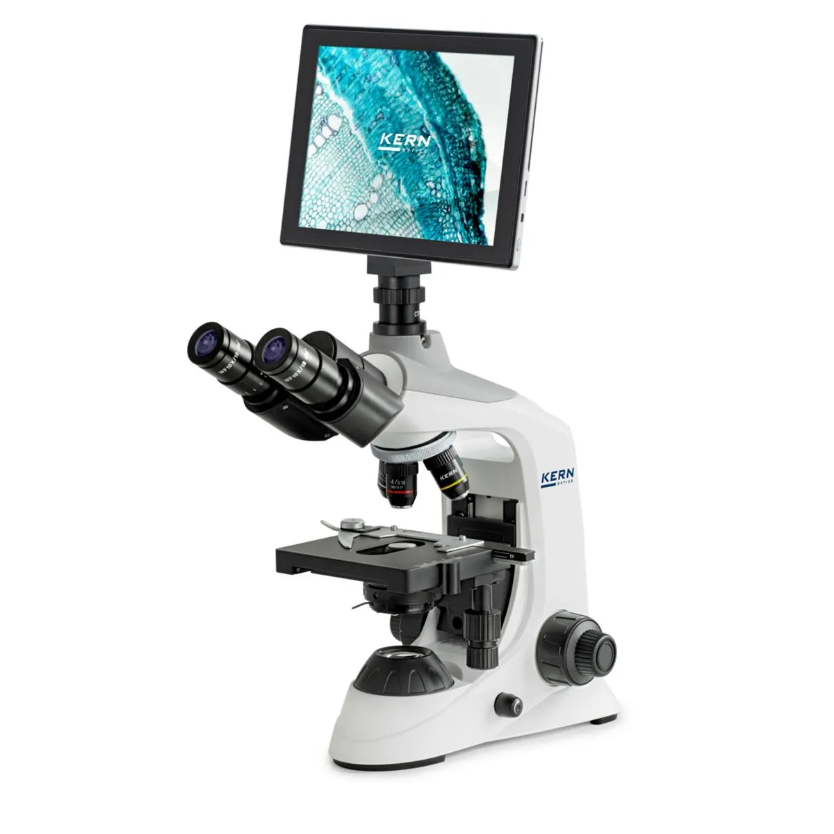 Digitalmikroskop Set Kern OBE 124T241 Trinokular 3W LED Tablet Kamera KERN OBE 124T241 Digitalmikroskop-Set Trinokular mit 3 W LED und 5 MP Tablet-Kamera