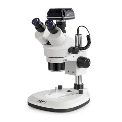 KERN OZL 466C832 Digitalmikroskop-Set Stereo-Zoom Greenough-Optik mit 5.1 MP USB 3.0 Kamera