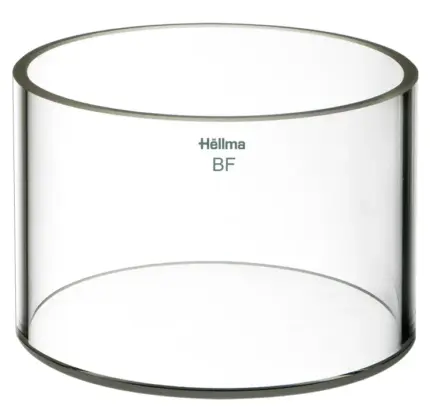 Hellma Reflexionsküvette Typ 692 aus Borofloat-Glas für 330–2500 nm mit 73 ml Volumen und 60 mm Durchmesser für optische Messungen.