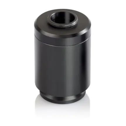 KERN OBB-A1139 C-Mount-Kamera-Adapter mit 1x Vergrößerung in schwarzer Metallausführung für Mikroskope.