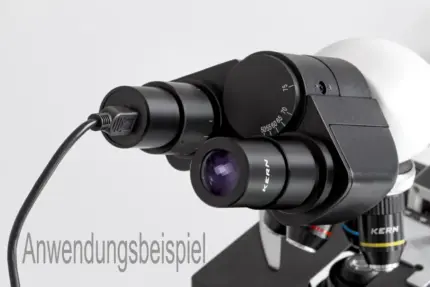 KERN ODC-874 Universal USB 2.0 Okularkamera mit 3,1 MP als Anwendungsbeispiel an einem Mikroskop