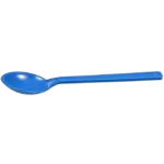 Seitliche Ansicht des blauen Bürkle SteriPlast Löffels für Lebensmittel für die hygienische Probenahme im Labor.