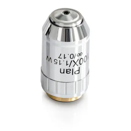 KERN OBB-A1437 Infinity E-Plan Mikroskopobjektiv mit 100-facher Vergrößerung, Wasserimmersion und gefederter Fassung