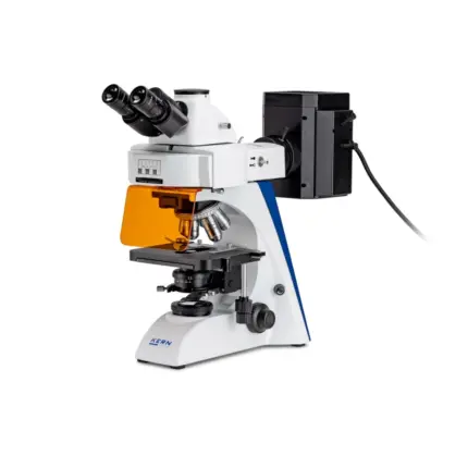 KERN OBN 148 Fluoreszenzmikroskop, trinokular, mit 20 W Halogen- und 100 W HBO-Beleuchtung