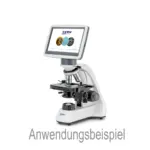 KERN ODC 231 digitales LCD-Kameraset mit 7-Zoll-Display und 2 MP als Anwendungsbeispiel an einem Mikroskop der OBT-Serie