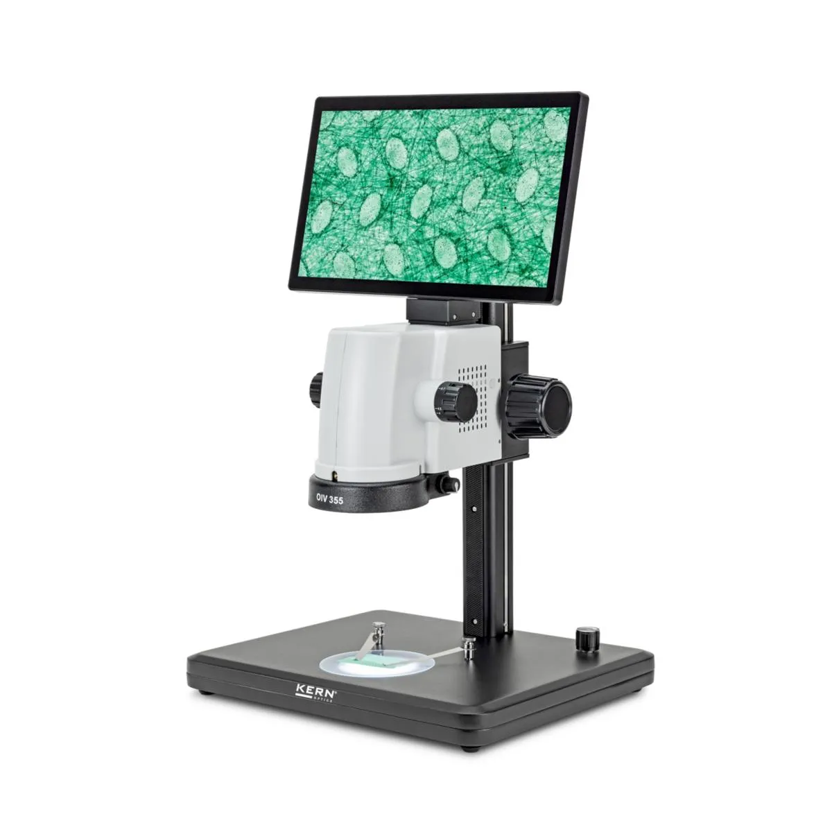 Videomikroskop Kern OIV 355 Auf- und Durchlicht 11,6" HD-Display 5 MP KERN OIV 355 Videomikroskop mit axialer Optik, Auf- und Durchlicht, 11,6" HD-Display und 5 MP Sony Kamera