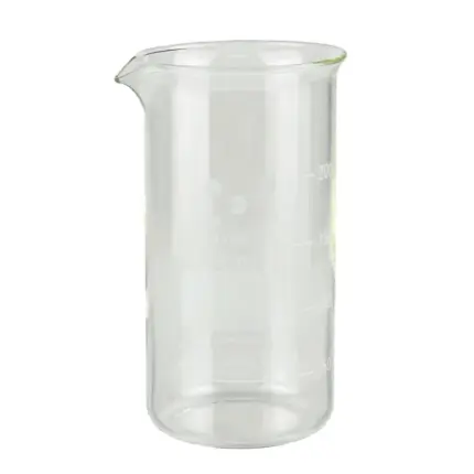 Freigestelltes hecht DURAN Becherglas (250 ml, hohe Form) aus Borosilikatglas 3.3 mit Graduierung für Laboranwendungen.