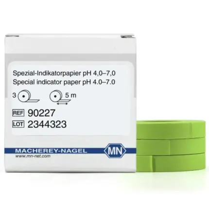 Macherey-Nagel Spezial-Indikatorpapier pH 4,0–7,0 Nachfüllpack Verpackung und Rollen REF 90227