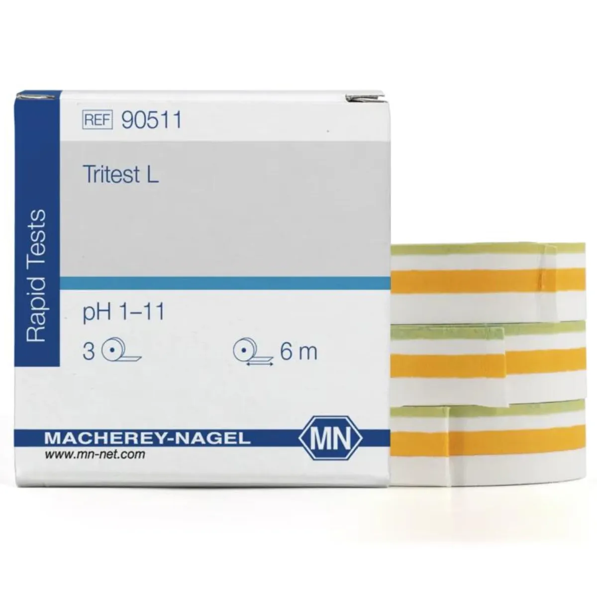 Macherey-Nagel TRITEST L pH Testpapier Nachfüllpack pH 1-11 Packung 90511 Macherey-Nagel TRITEST L pH Testpapier Nachfüllpack pH 1-11 3 Rollen Verpackung 90511