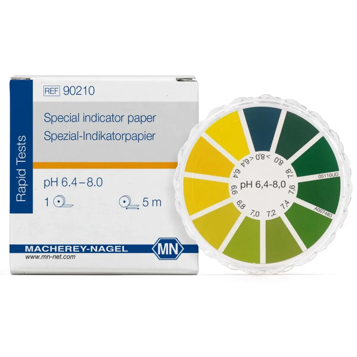 Macherey-Nagel Spezial Indikatorpapier pH 6,4-8,0 Rolle Drehdeckeldose 90210 Macherey-Nagel Spezial Indikatorpapier pH 6,4-8,0 Rolle Drehdeckeldose mit Verkaufsverpackung 90210