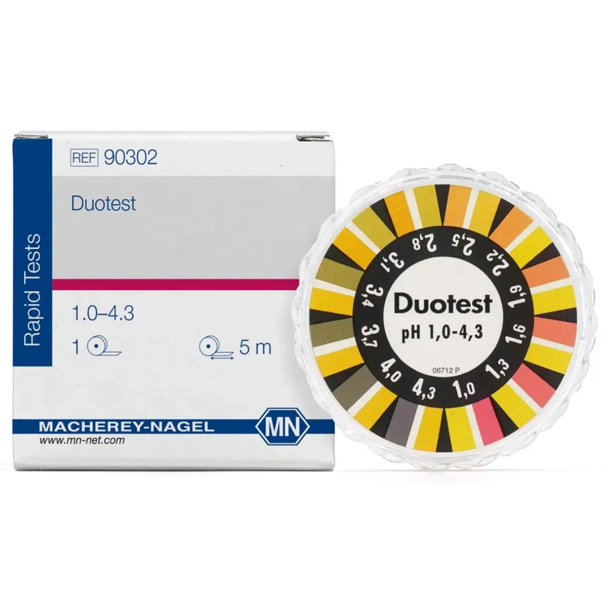 Macherey-Nagel DUOTEST pH Testpapier pH 1,0-4,3 Rolle Drehdeckeldose 90302 Macherey-Nagel DUOTEST pH Testpapier pH 1,0-4,3 Rolle Drehdeckeldose mit Verkaufsverpackung 90302
