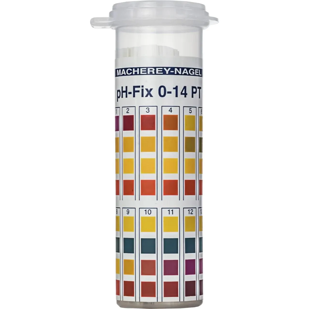 Macherey-Nagel pH-Fix PT Teststreifen pH 0-14 Dose 92111 Macherey-Nagel pH-Fix 0-14 PT Indikatorstreifen PlopTop Dose Einzelansicht 92111