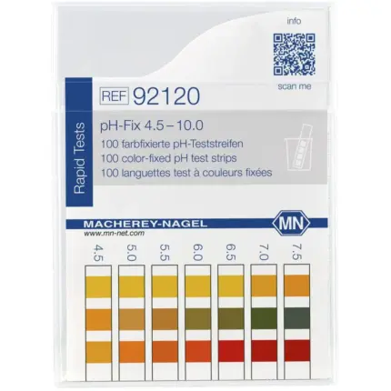 Macherey-Nagel pH-Fix 4,5-10,0 Indikatorstreifen Rechteckdose Vorderseite 92120