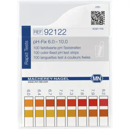 Macherey-Nagel pH-Fix 6,0-10,0 Indikatorstreifen Rechteckdose Vorderseite 92122