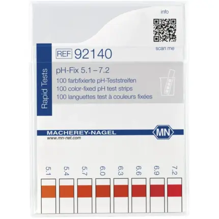 Macherey-Nagel pH-Fix 5,1-7,2 Indikatorstreifen Rechteckdose Vorderseite 92140