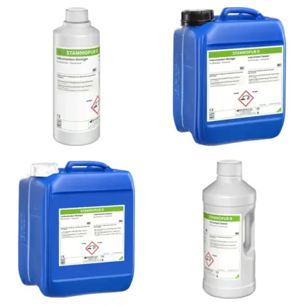 Bandelin STAMMOPUR R Instrumenten-Reiniger Konzentrat Gebindeübersicht 1 Liter 2 Liter 5 Liter und 10 Liter