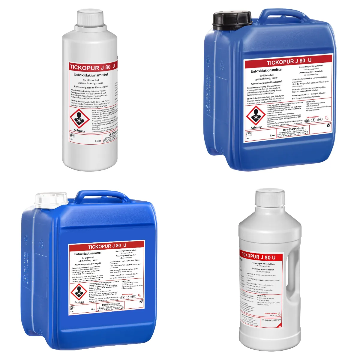 Bandelin TICKOPUR J 80 U Entoxidationsmittel Verschiedene Gebindegrößen Bandelin TICKOPUR J 80 U Entoxidationsmittel Gebindeübersicht 1 Liter 2 Liter 5 Liter und 10 Liter