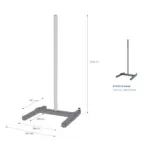 Technische Zeichnung mit Maßangaben des IKA R 2722 H-Stativs (Höhe 1010 mm, Breite 460 mm, Tiefe 356 mm) inklusive Detaildarstellung der Ident. No. 0001412000 vor weißem Hintergrund