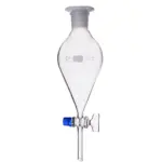 DURAN Scheidetrichter mit Glas-Hahnschlüssel, konische Form, 250 ml, Borosilikatglas 3.3 in Vorderansicht im freigestellten Format