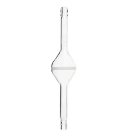 DURAN Pipeline-Filter mit integrierter Glasfilterplatte aus Borosilikatglas 3.3, 30 mm Filterdurchmesser in Vorderansicht im freigestellten Format