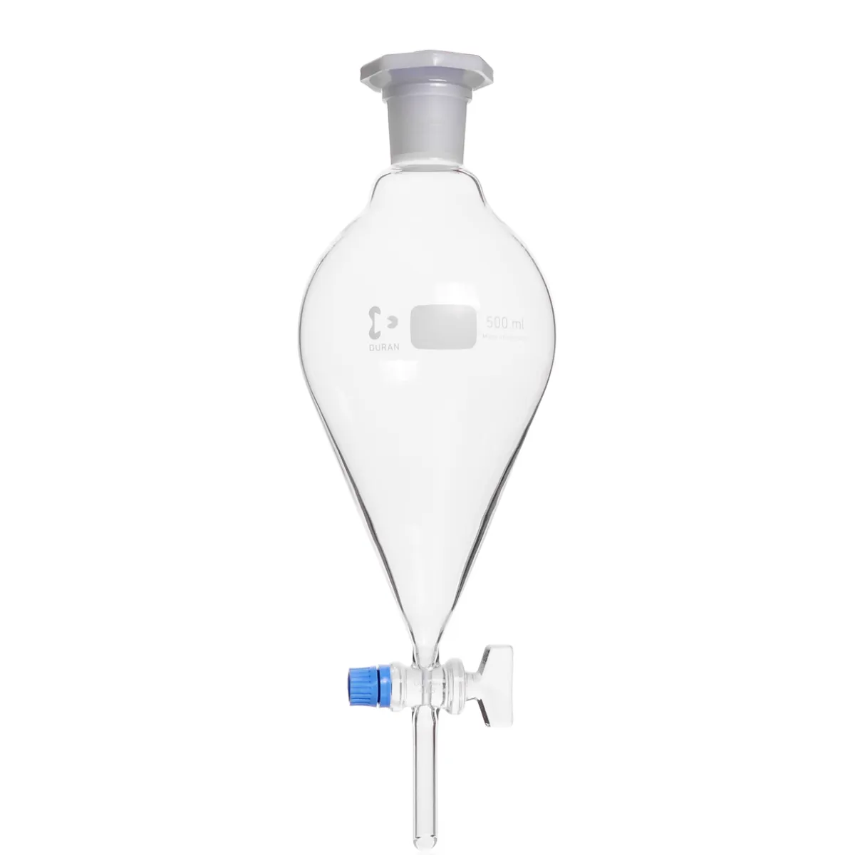 DURAN Scheidetrichter mit Glas-Hahnschlüssel, konische Form 500 ml DURAN Scheidetrichter mit Glas-Hahnschlüssel, konische Form, 500 ml, Borosilikatglas 3.3 in Vorderansicht im freigestellten Format