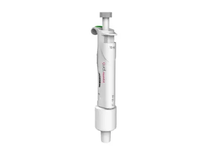 AHN pipet4u Pro Einkanal-Mikroliterpipette für den Volumenbereich von 2 bis 10 ml in ergonomischer Ausführung vor hellem Hintergrund