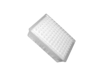 AHN myPlate FP 96-Well Filterplatte mit 1 ml Volumen pro Well und Glasfaser-Filter GF/FF in klarer Ausführung vor hellem Hintergrund