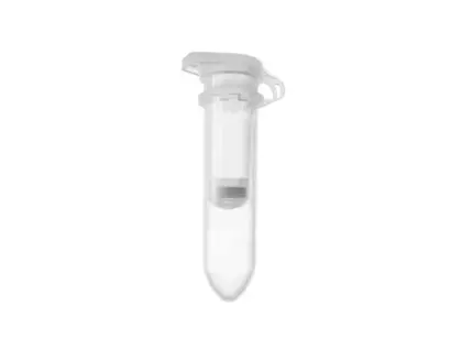 AHN myTube Spin Column 0,8 ml mit Glasfaser-Filter GF-N2 und 2,0 ml Auffanggefäß in klarer Ausführung vor hellem Hintergrund